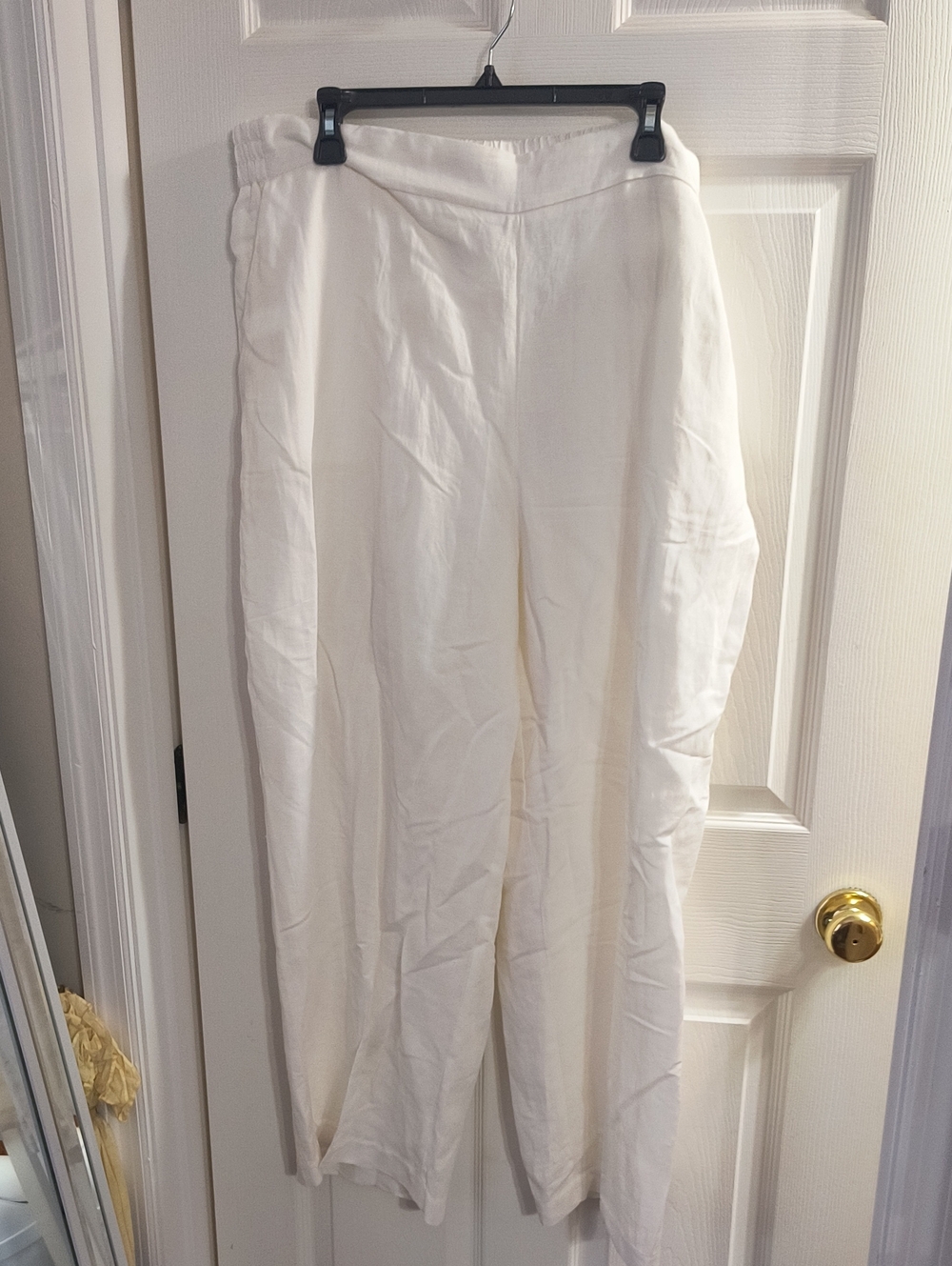 Tahari NEW White Lined Wide-Leg Pull-On Pants